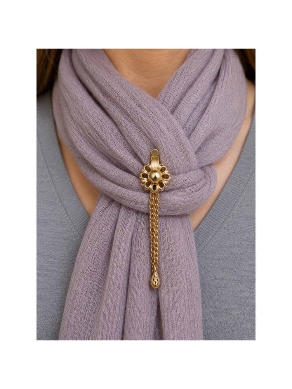 Vintage Gold Tone Sweater Clips Scarf Clasp 1950s/60s Retro